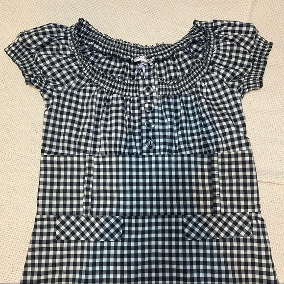 Black and white checked gingham Dynamite dress with retro tag, size 1 mi… - Picture 2 of 4
